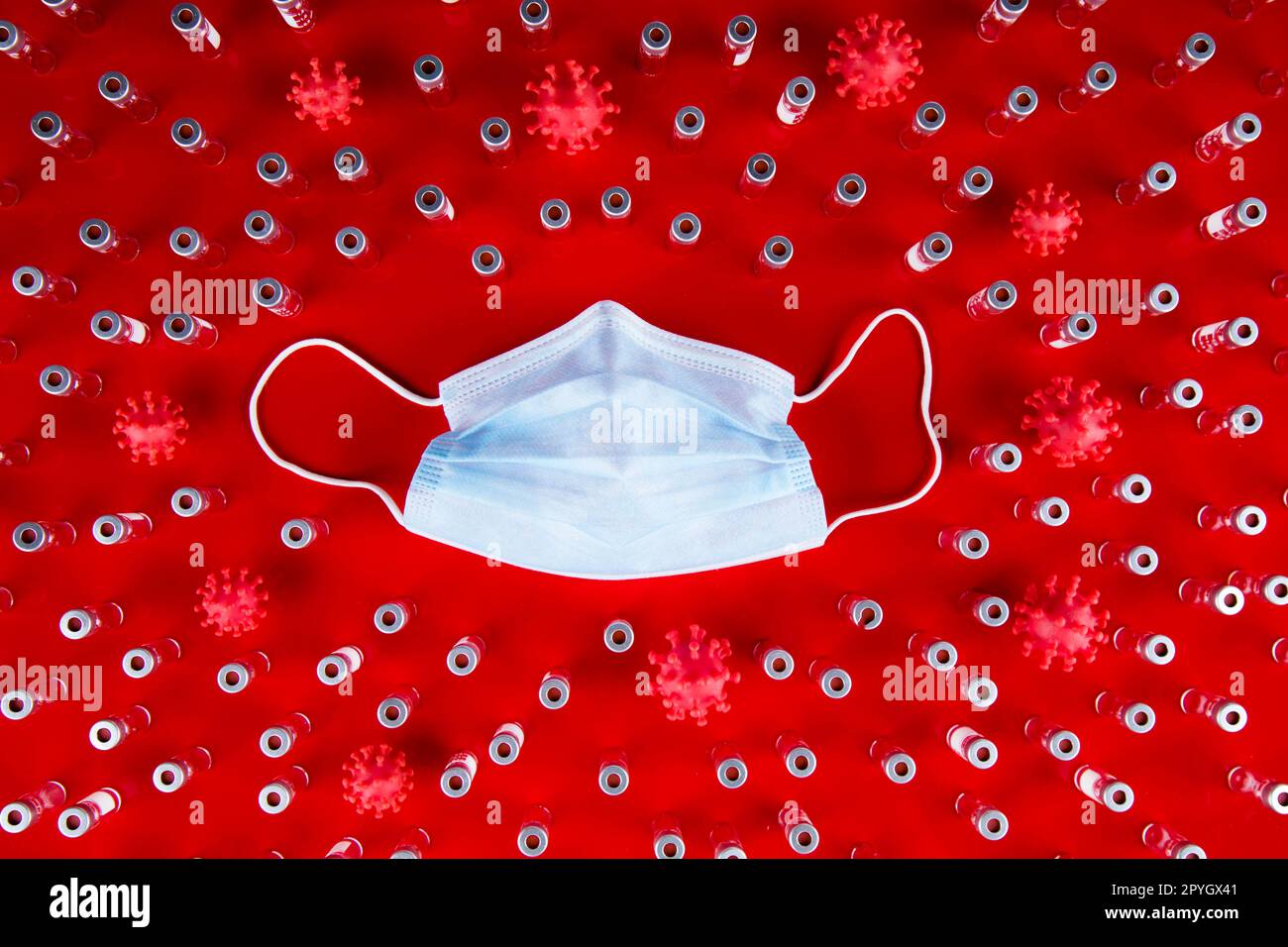 Protezione da maschera e corona virus isolata, sfondo pandemico Foto Stock