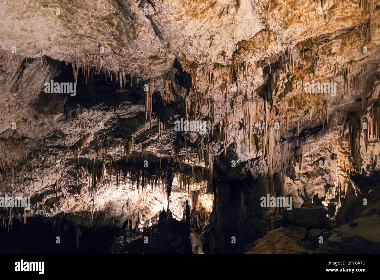 Stalattiti e stalagmite Foto Stock