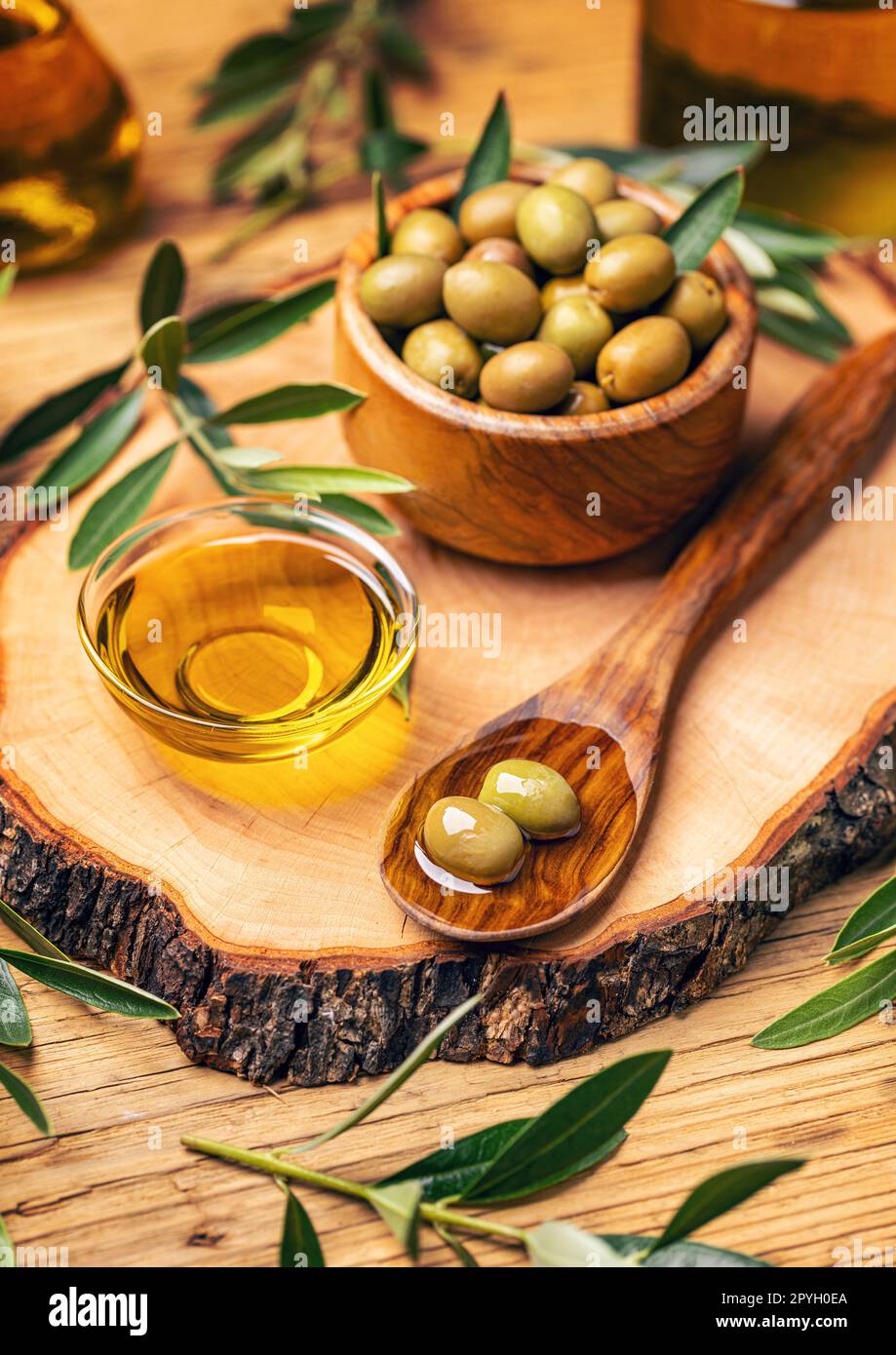 Concetto di olive mediterranee Foto Stock