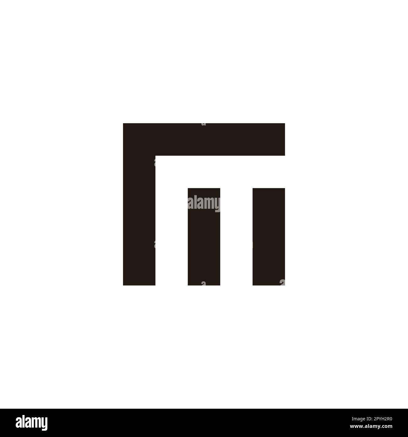 Lettera RM r m contorno simbolo geometrico semplice vettore logo Illustrazione Vettoriale