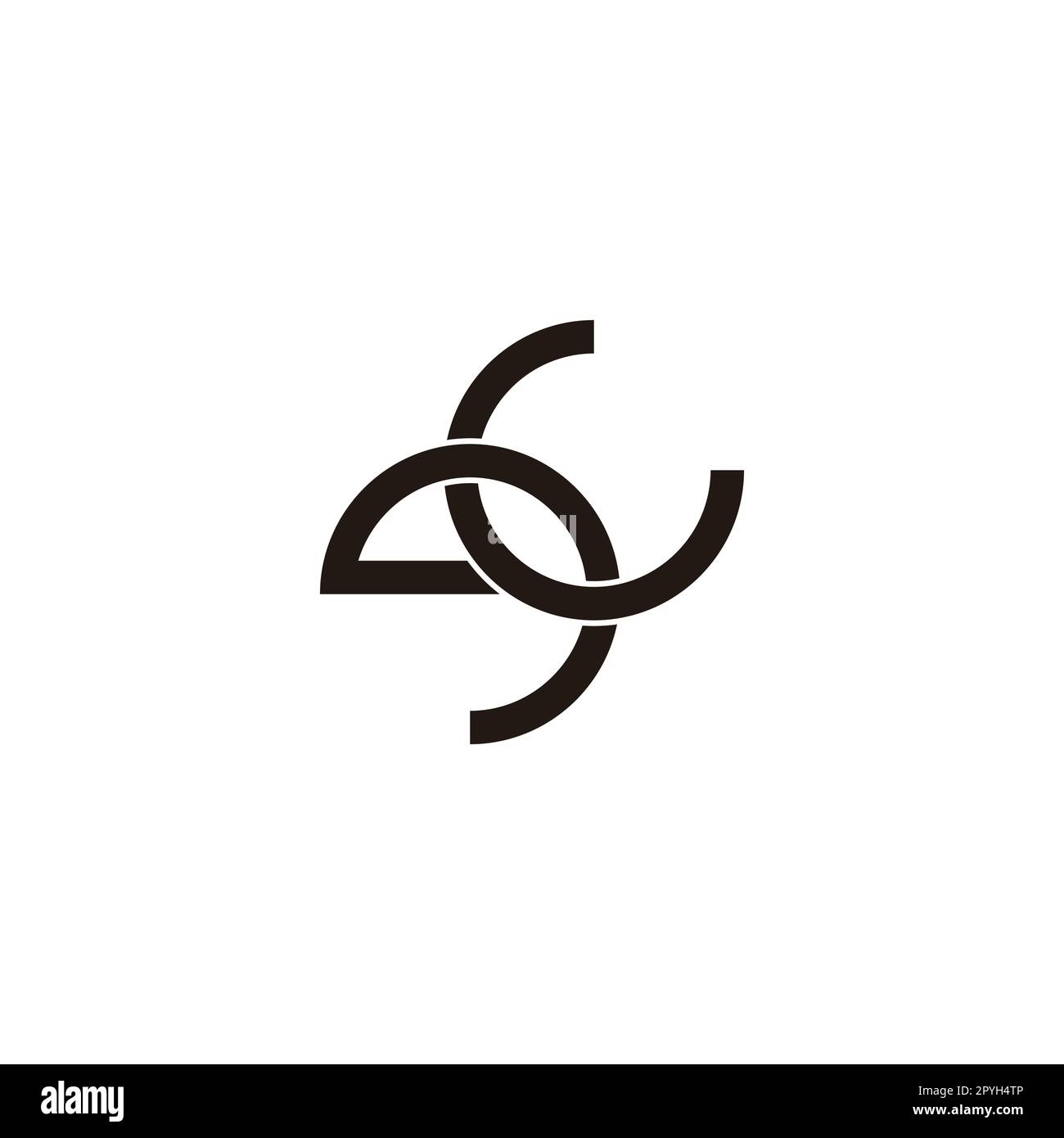 Lettera gg cerchio simbolo geometrico semplice vettore logo Illustrazione Vettoriale