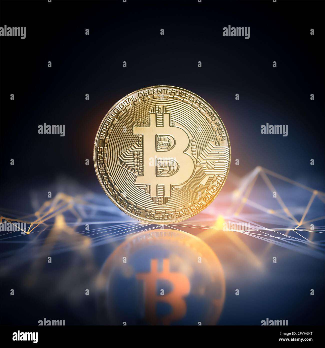 Concetto di moneta virtuale Bitcoin Money Foto Stock