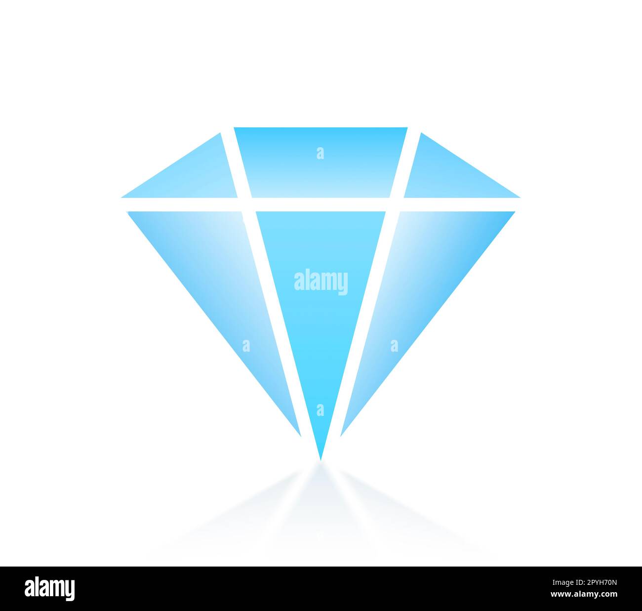 Logo Diamond. Simbolo di diamante blu. Insegna della gioielleria Foto Stock