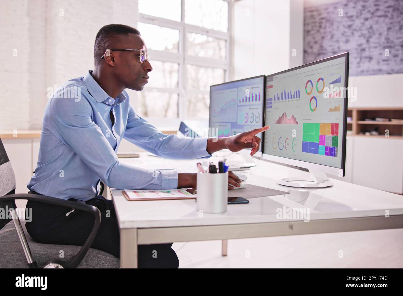 Dashboard dei dati di analisi del business finanziario Foto Stock