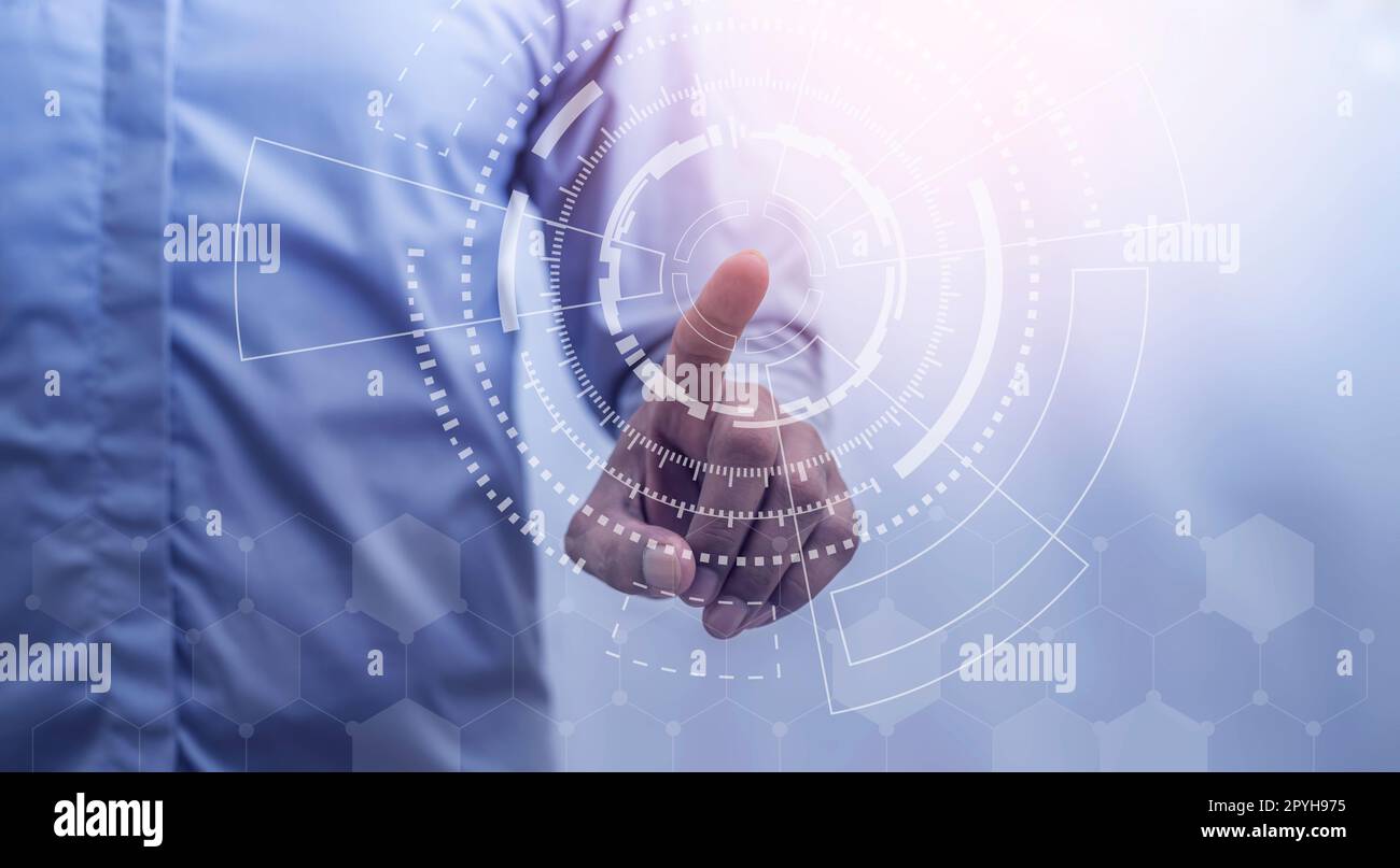 Applicazione di connessione Internet globale e marketing digitale tecnologico Foto Stock