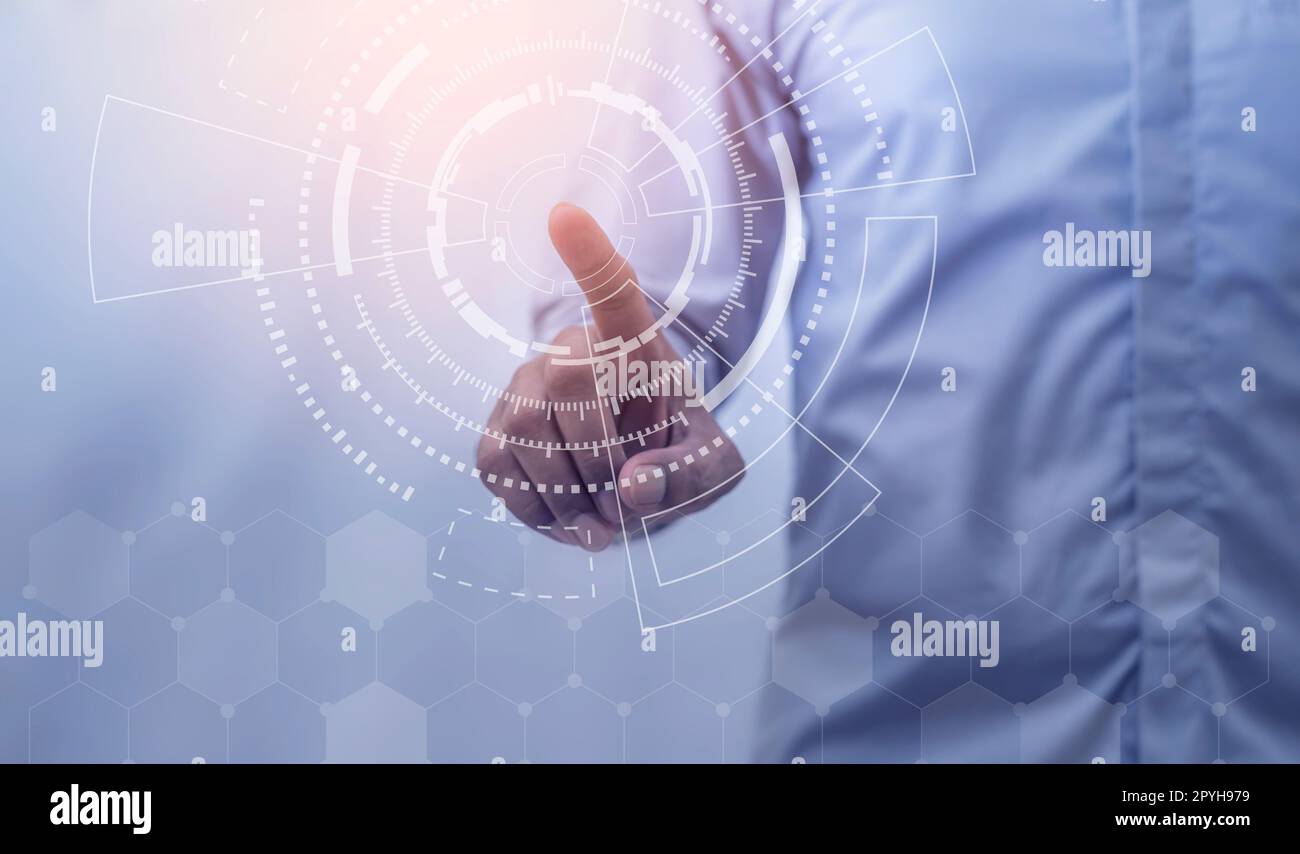 Applicazione di connessione Internet globale e marketing digitale tecnologico Foto Stock