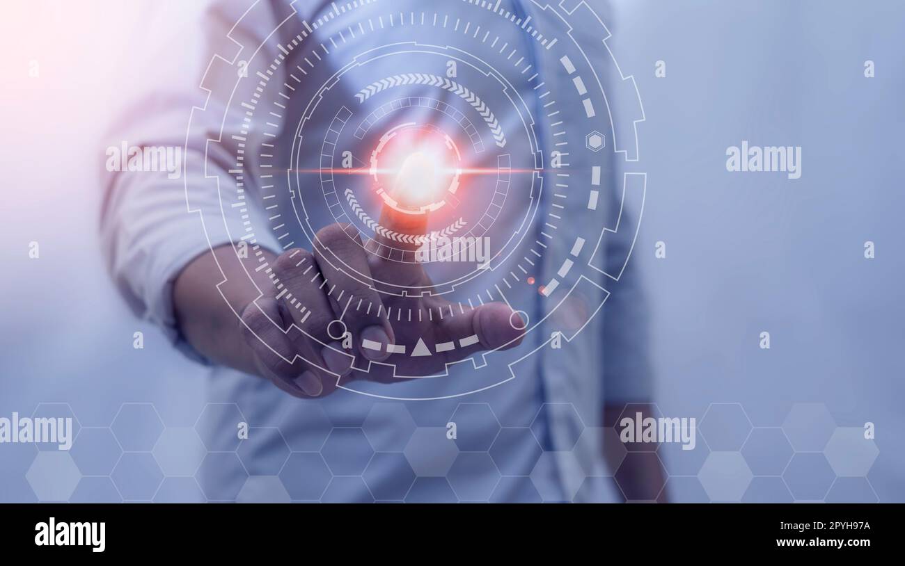 Applicazione di connessione Internet globale e marketing digitale tecnologico Foto Stock