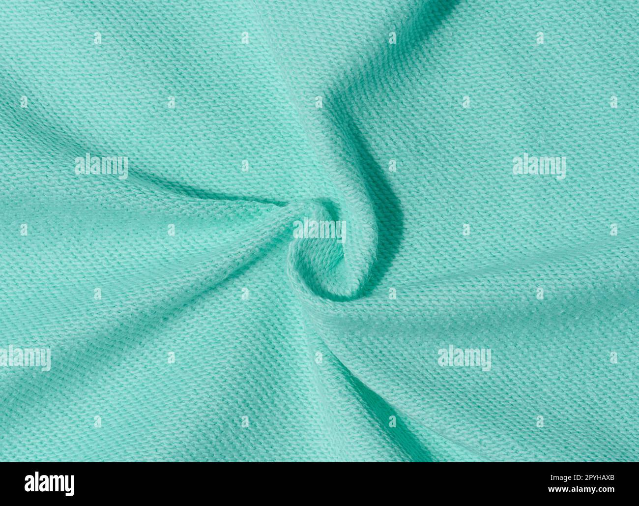 Tessuto in cotone color menta per la preparazione dei vestiti Foto Stock