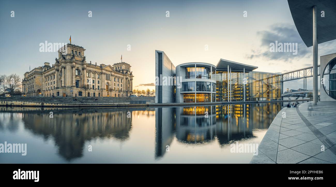 vista panoramica sul quartiere governativo di berlino, germania Foto Stock