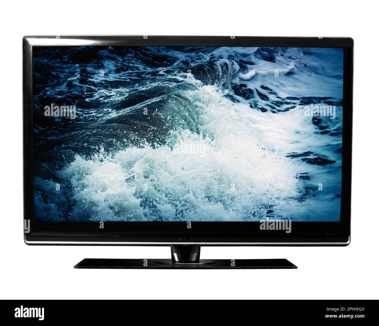 Il monitor TV si presenta in primo piano con l'immagine Foto Stock