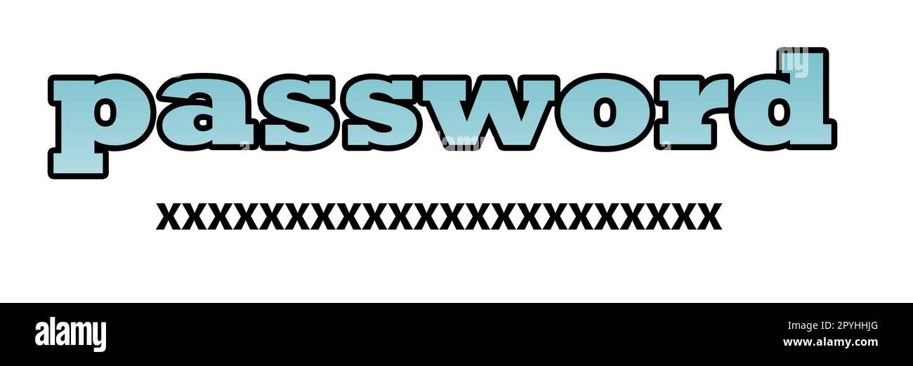 Testo semplice della parola di progettazione della password Foto Stock