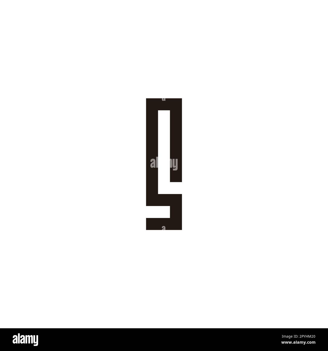 Lettera SL LS S L rettangolo simbolo geometrico semplice logo vettore Illustrazione Vettoriale