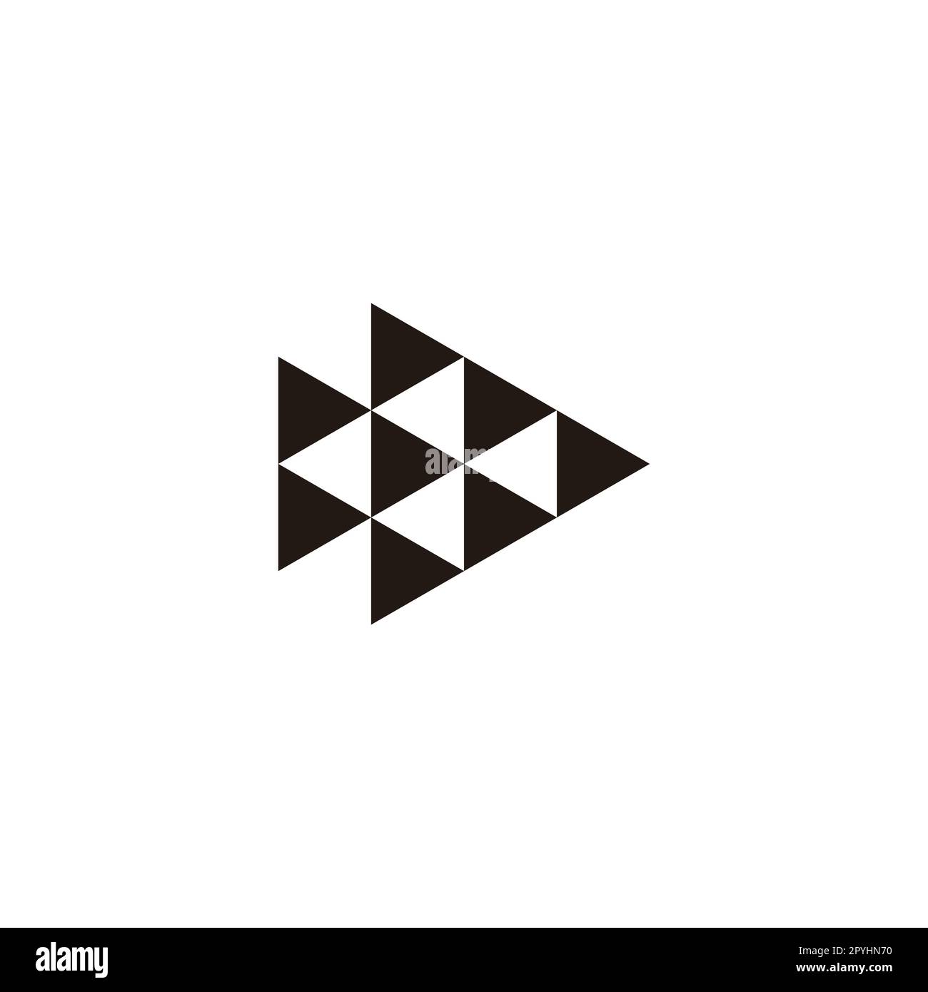Freccia, triangoli simbolo geometrico semplice vettore logo Illustrazione Vettoriale
