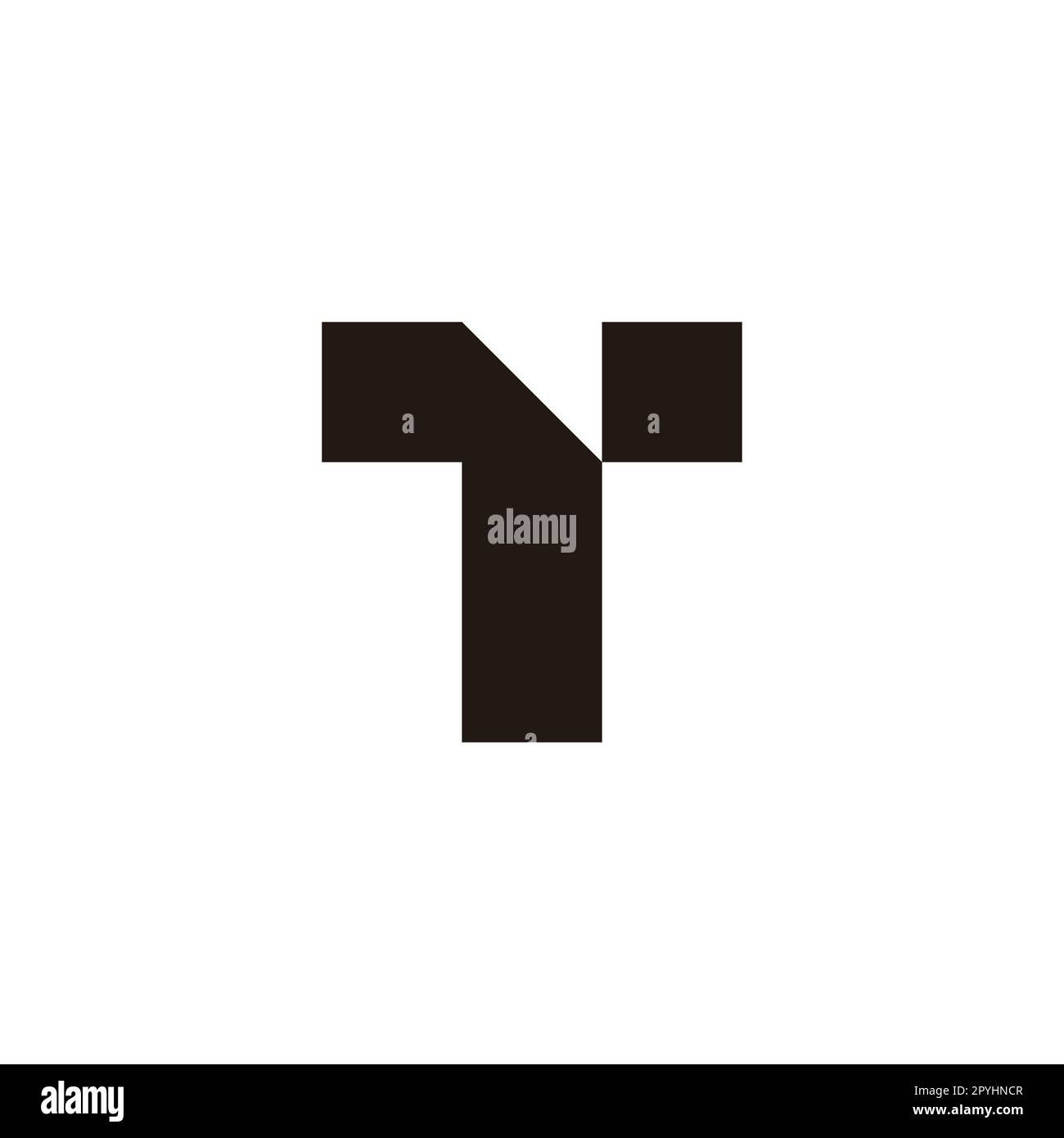 Lettera T numero 1, simbolo geometrico a punti semplice vettore logo Illustrazione Vettoriale