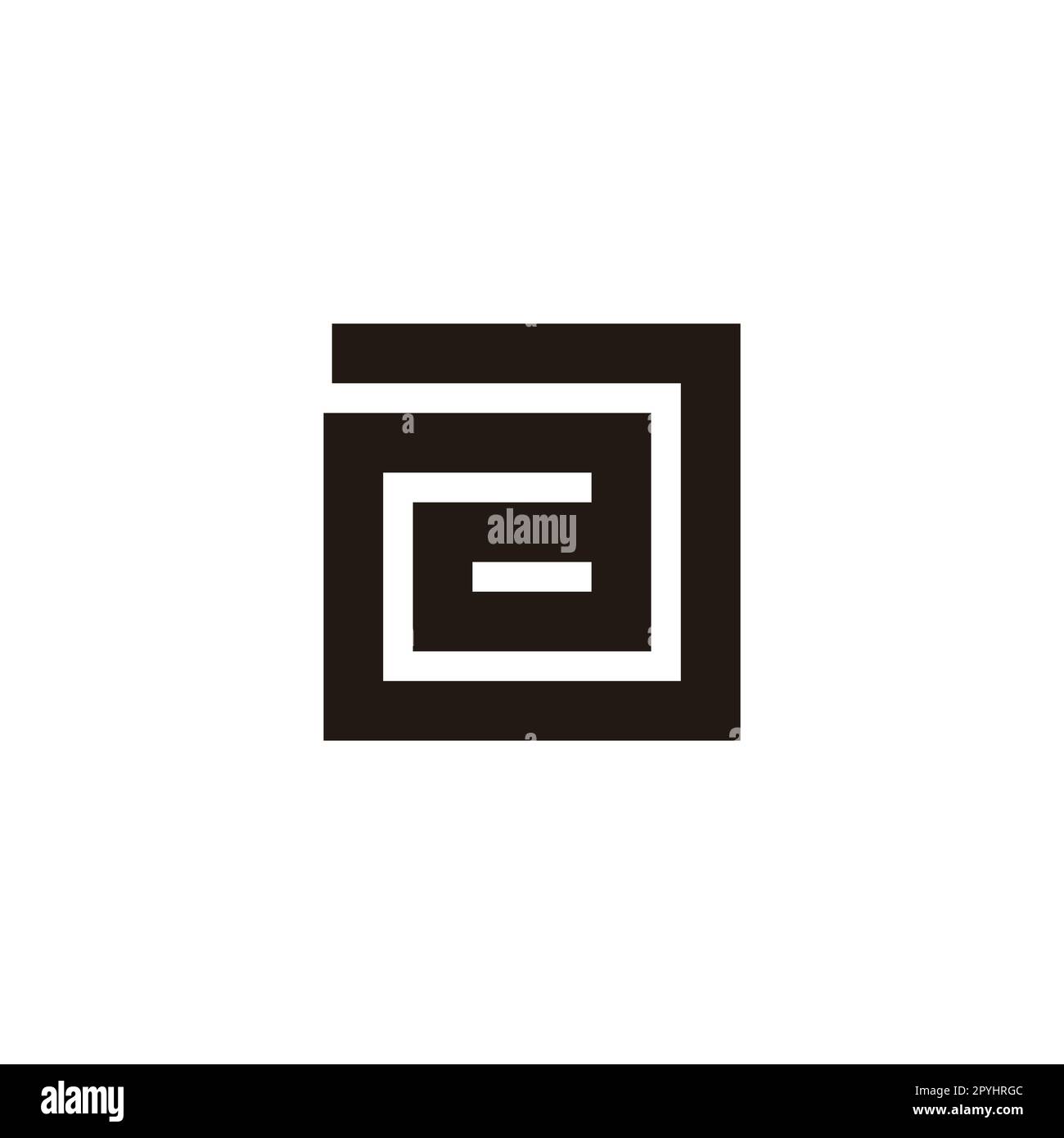 Lettera a spirale, doppio, quadrato simbolo geometrico semplice logo vettore Illustrazione Vettoriale