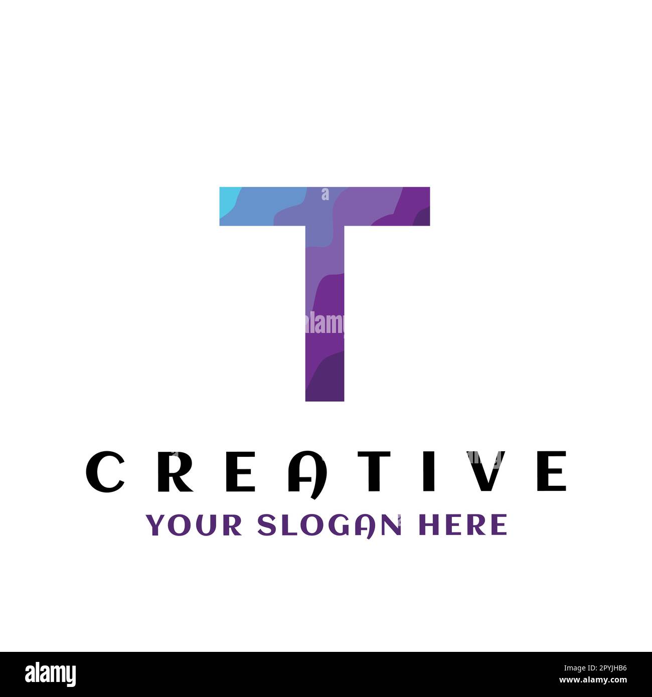 Lettera iniziale astratta Logo T. Elemento modello di design con logo vettoriale piatto. Logo lettera T. icona del logo lettera t. Illustrazione Vettoriale
