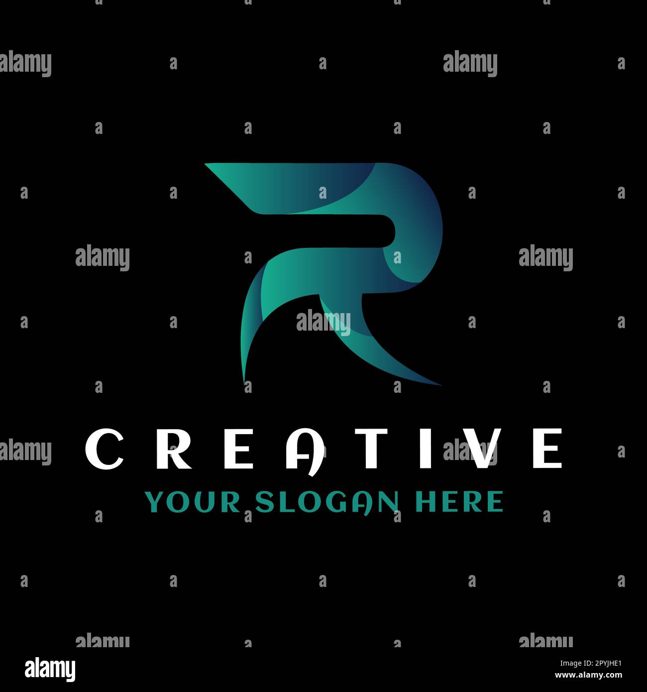 Lettera iniziale astratta Logo R. Elemento modello di design con logo vettoriale piatto. Logo lettera R. icona del logo lettera r. Illustrazione Vettoriale