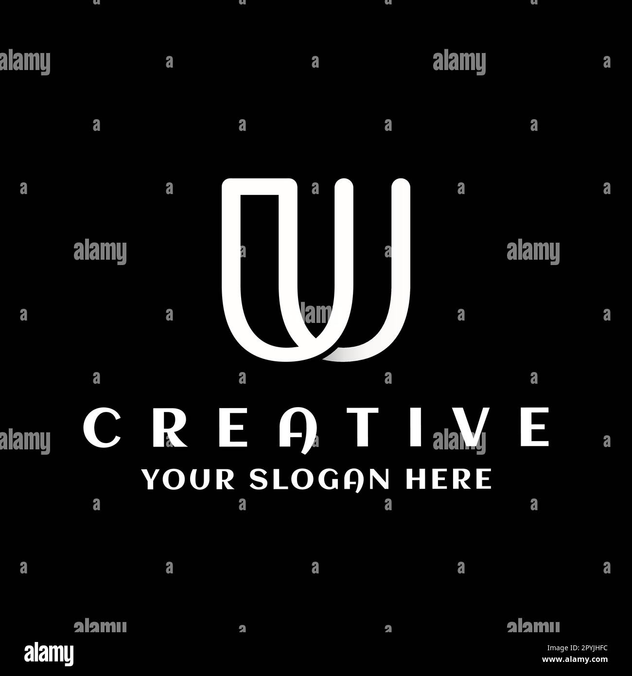 Modello con logo lettera U. Logo lettera U iniziale. Utilizzabile per i logo aziendali e di branding. Elemento modello di design con logo vettoriale piatto. Illustrazione Vettoriale