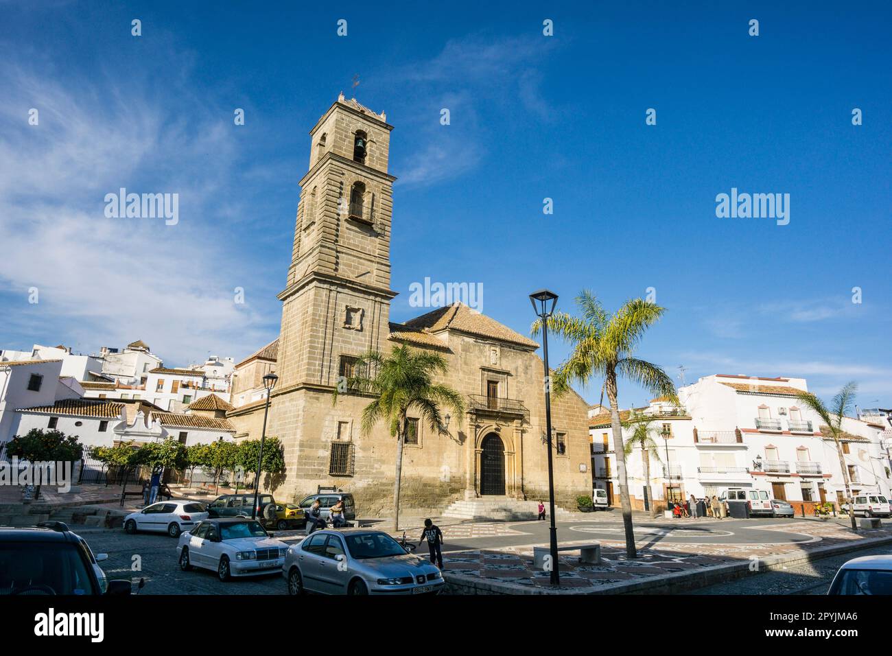 La Iglesia Parroquial de Nuestra Señora de la Encarnación,Plaza Baja de la Despedía, Álora , Malaga, Andalusia, Spagna Foto Stock