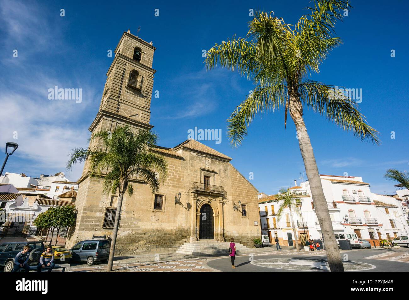 La Iglesia Parroquial de Nuestra Señora de la Encarnación,Plaza Baja de la Despedía, Álora , Malaga, Andalusia, Spagna Foto Stock