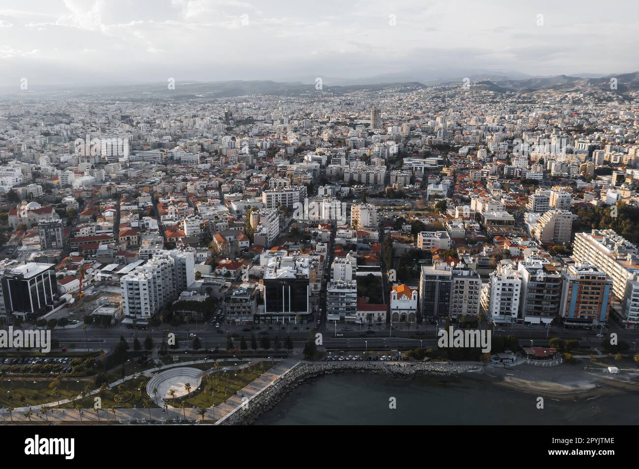 Veduta aerea del quartiere residenziale di Limassol Cipro Foto Stock