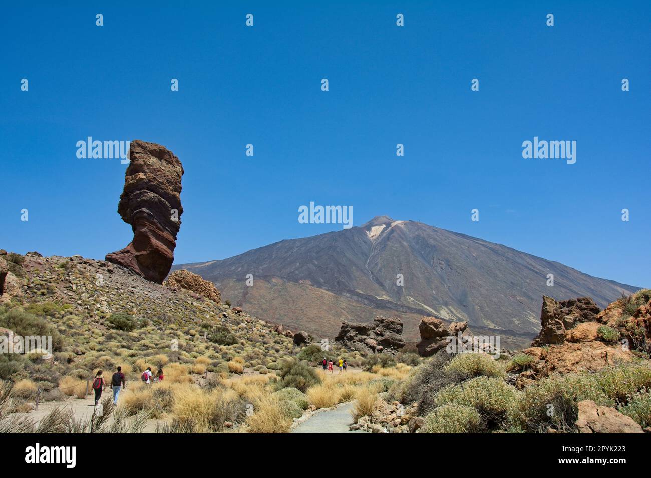 Roque Cinchado Rocks nel parco nazionale che si affaccia sul monte Teide Foto Stock