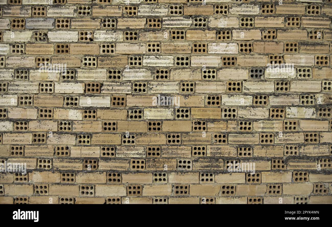 Vecchio muro di mattoni di fango Foto Stock