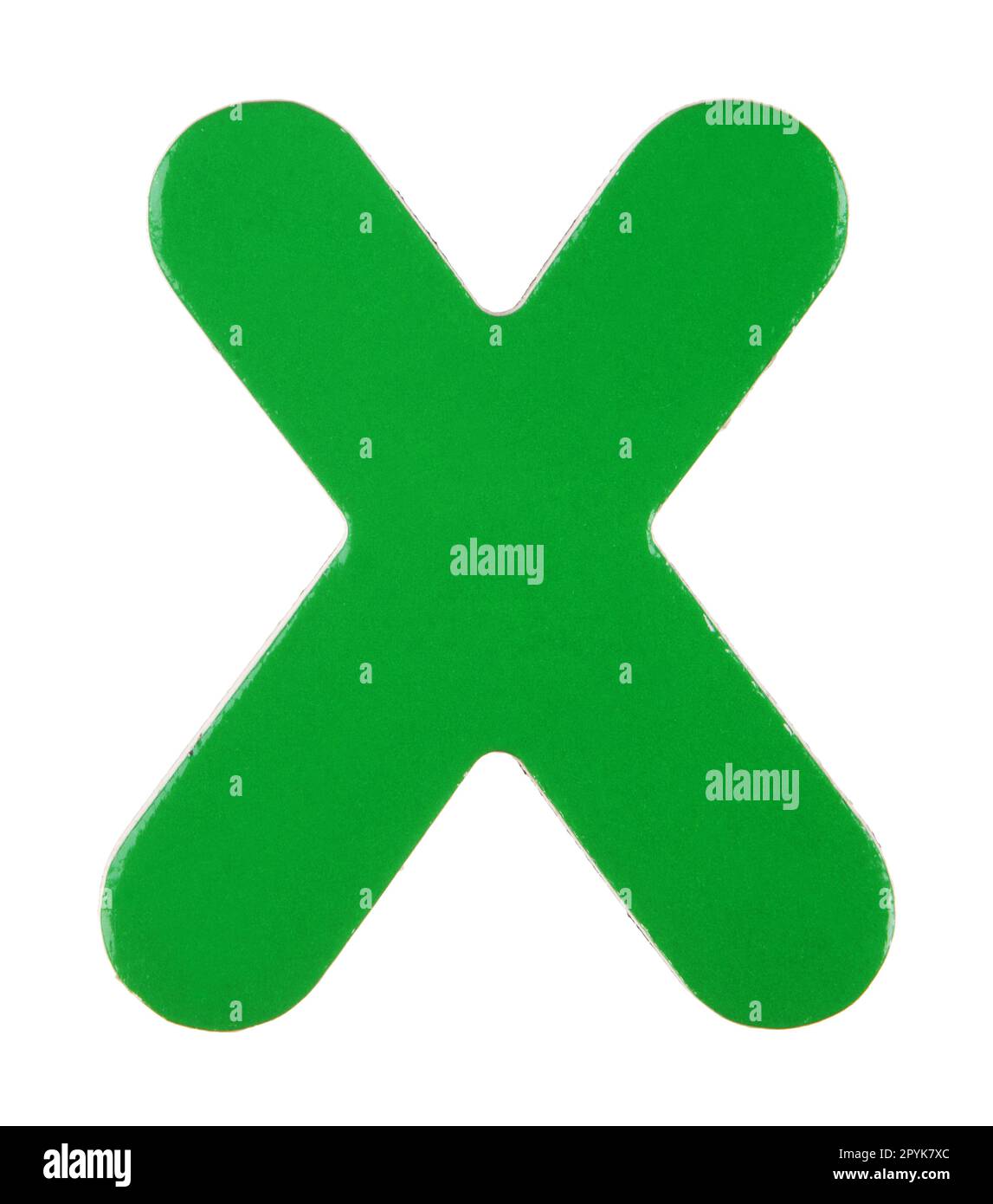 X lettera magnetica su bianco con percorso di ritaglio Foto Stock