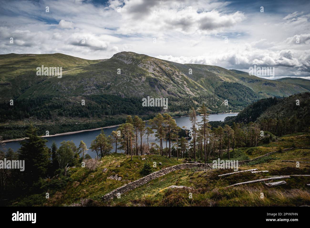 E Thirlmere Helvellyn Foto Stock