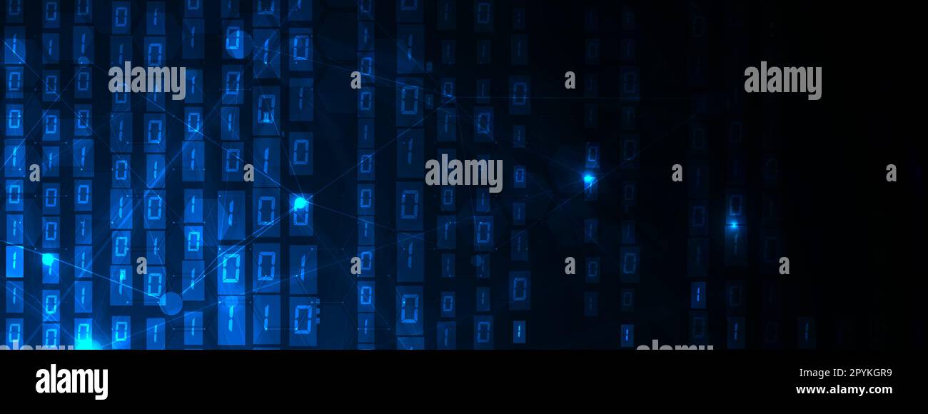 Intelligenza artificiale astratta. Cloud computing. Apprendimento automatico. Tecnologia web background. Concetto virtuale sfondo futuristico Illustrazione Vettoriale