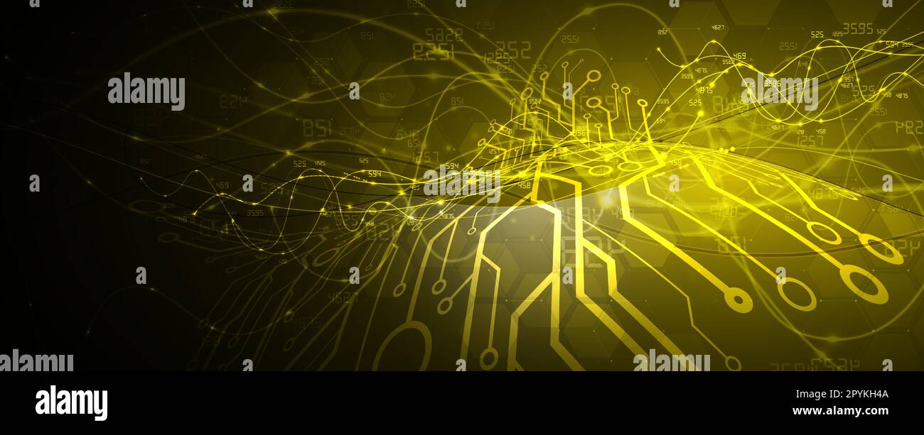 Intelligenza artificiale astratta. Cloud computing. Apprendimento automatico. Tecnologia web background. Concetto virtuale sfondo futuristico Illustrazione Vettoriale