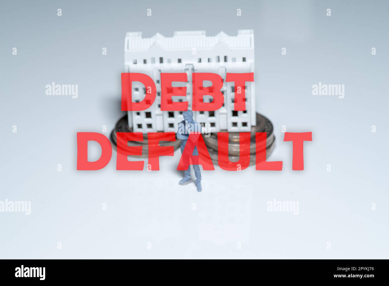 Contesto di DEFAULT DEL DEBITO,concetto finanziario Foto Stock