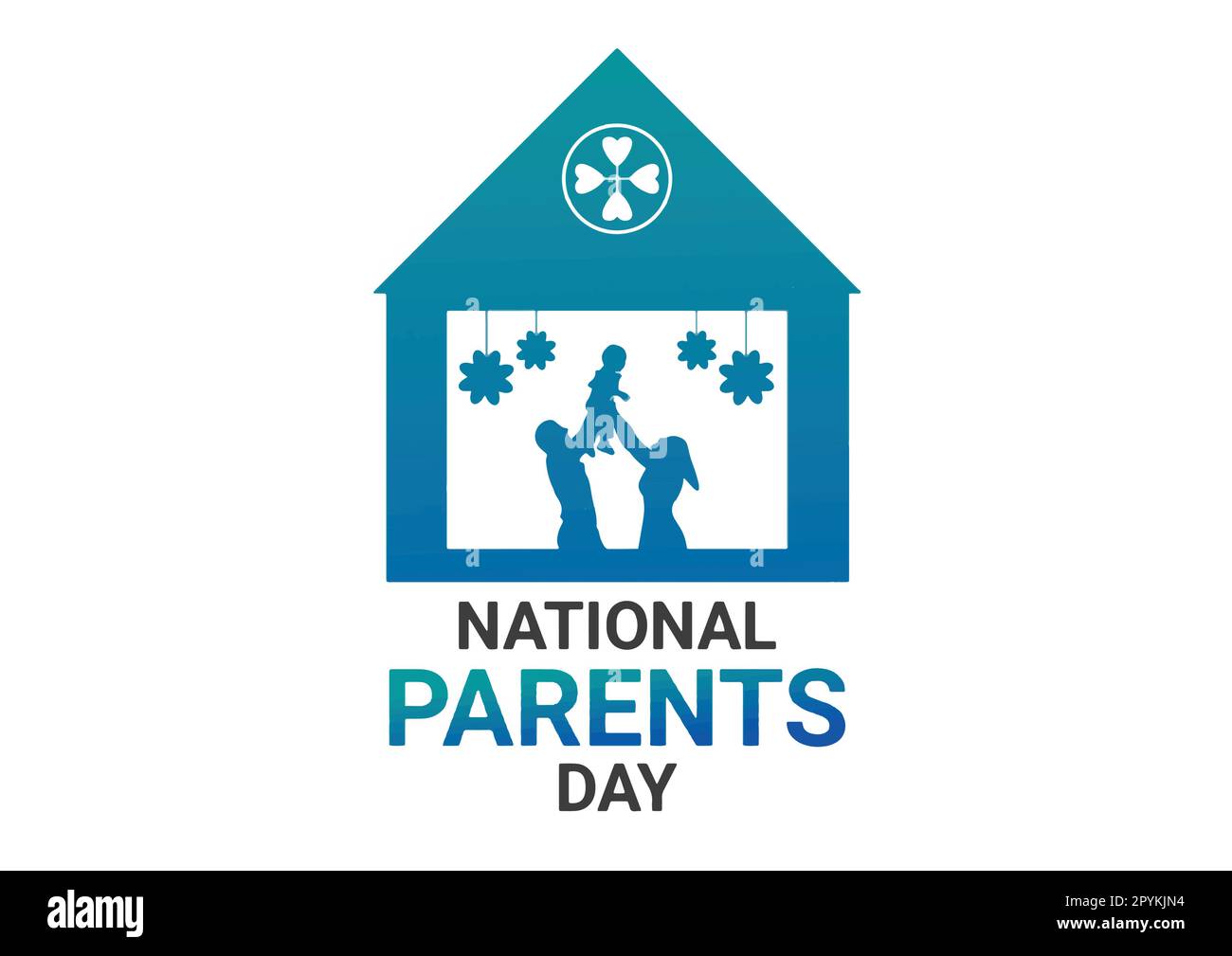 Giornata nazionale dei genitori. Concetto di vacanza. Modello per sfondo, banner, biglietto, poster con iscrizione di testo. Illustrazione vettoriale. Illustrazione Vettoriale
