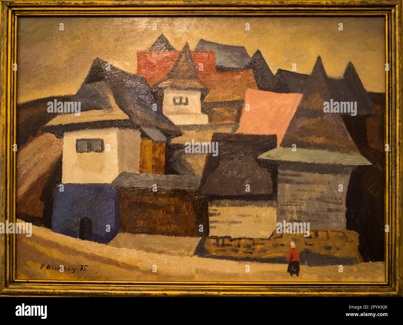 Dipinto di artista ucraino chiamato 'Village', 1975, Kunstmuseum Basilea, Basilea, Svizzera Foto Stock