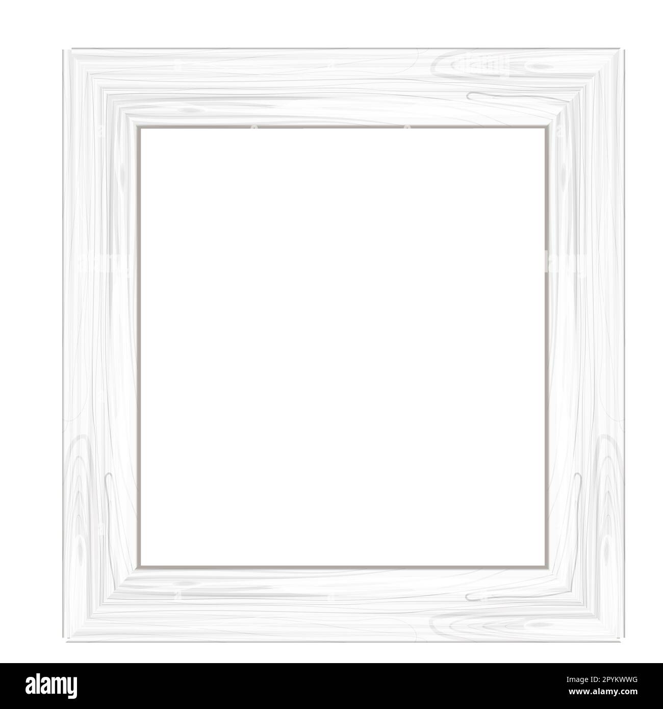 Cornice bianca in legno, bordo testurizzato e dettagliato in stile cartoon  isolato su sfondo bianco. Rustico, retrò. Illustrazione vettoriale Immagine  e Vettoriale - Alamy