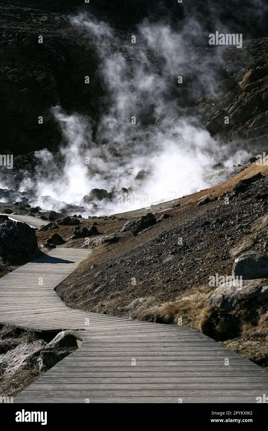 Seltun, sorgenti geotermiche sulla penisola di Reykjanes nel sud-ovest dell'Islanda. Foto Stock