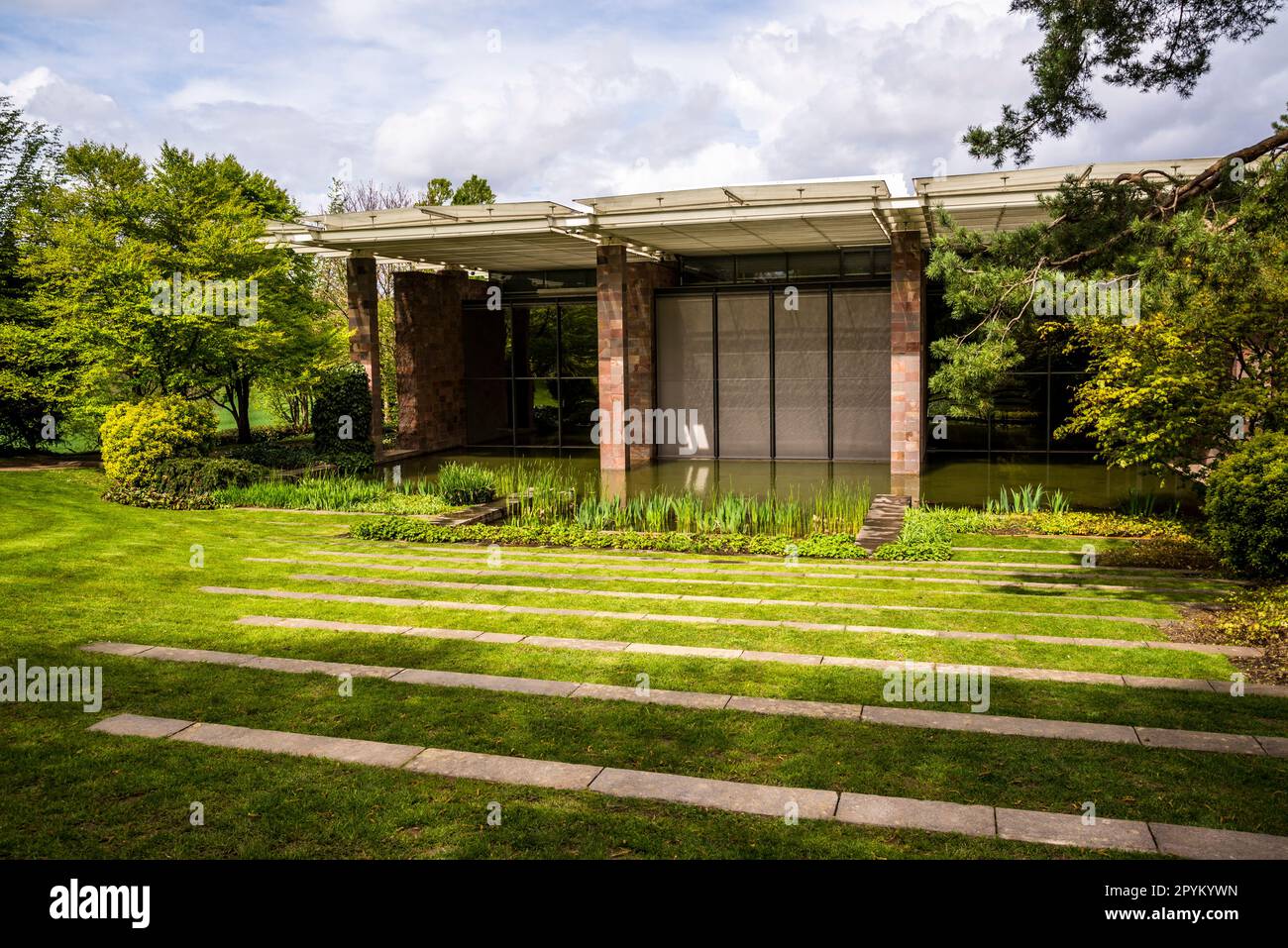 Beyeler Foundation o Fondation Beyeler, un museo a Riehen, vicino a Basilea, che ospita la collezione d'arte di Hildy e Ernst Beyeler, l'edificio è de Foto Stock