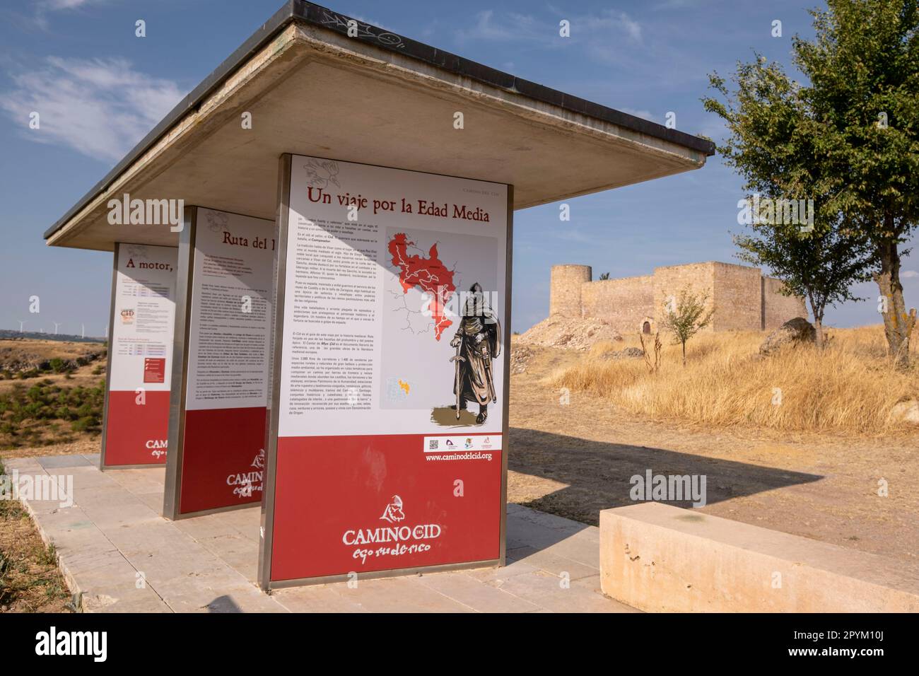 camino del Cid, Castillo de Medinaceli, siglo XV, Medinaceli, Soria, comunidad autónoma de Castilla y León, Spagna, Europa Foto Stock