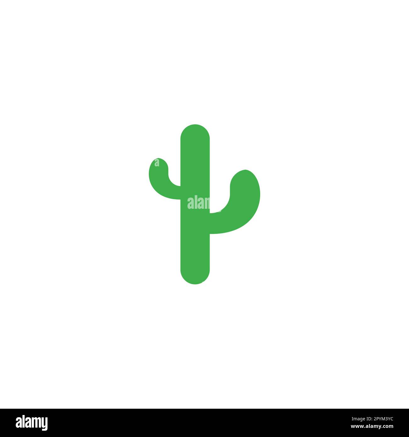 Cactus, pianta simbolo geometrico semplice logo vettore Illustrazione Vettoriale