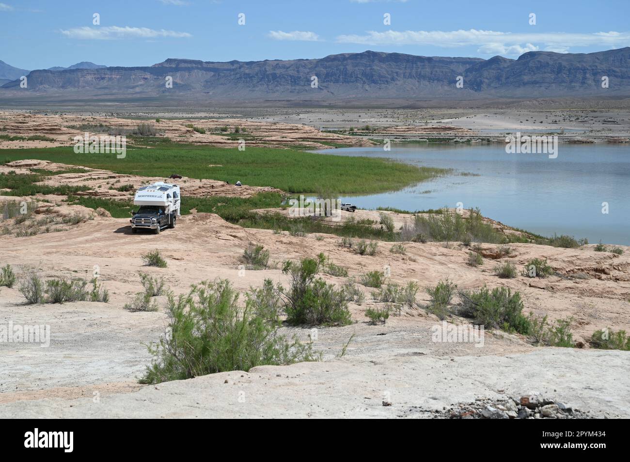 Le condizioni di siccità a Stewards punto al lago Mead a Las Vegas, Nevada. Foto Stock