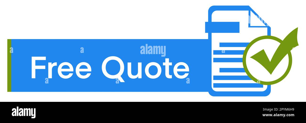 Pagina del file del preventivo gratuito contrassegno Verde Blu simboli rettangolo testo Foto Stock