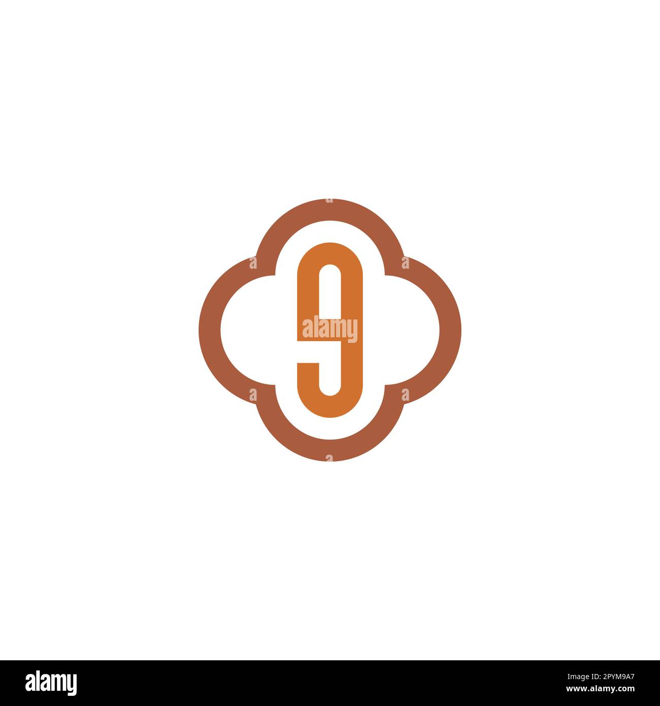 Lettera g in più, contorno geometrico simbolo semplice vettore logo Illustrazione Vettoriale