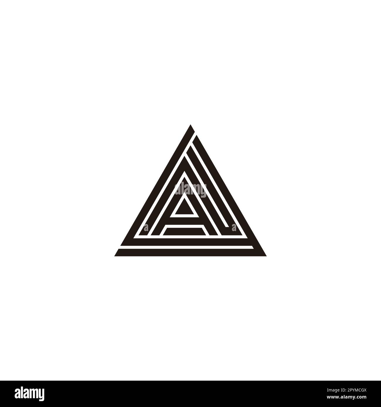 Lettera y, N e Simbolo geometrico triangolare semplice vettore logo Illustrazione Vettoriale