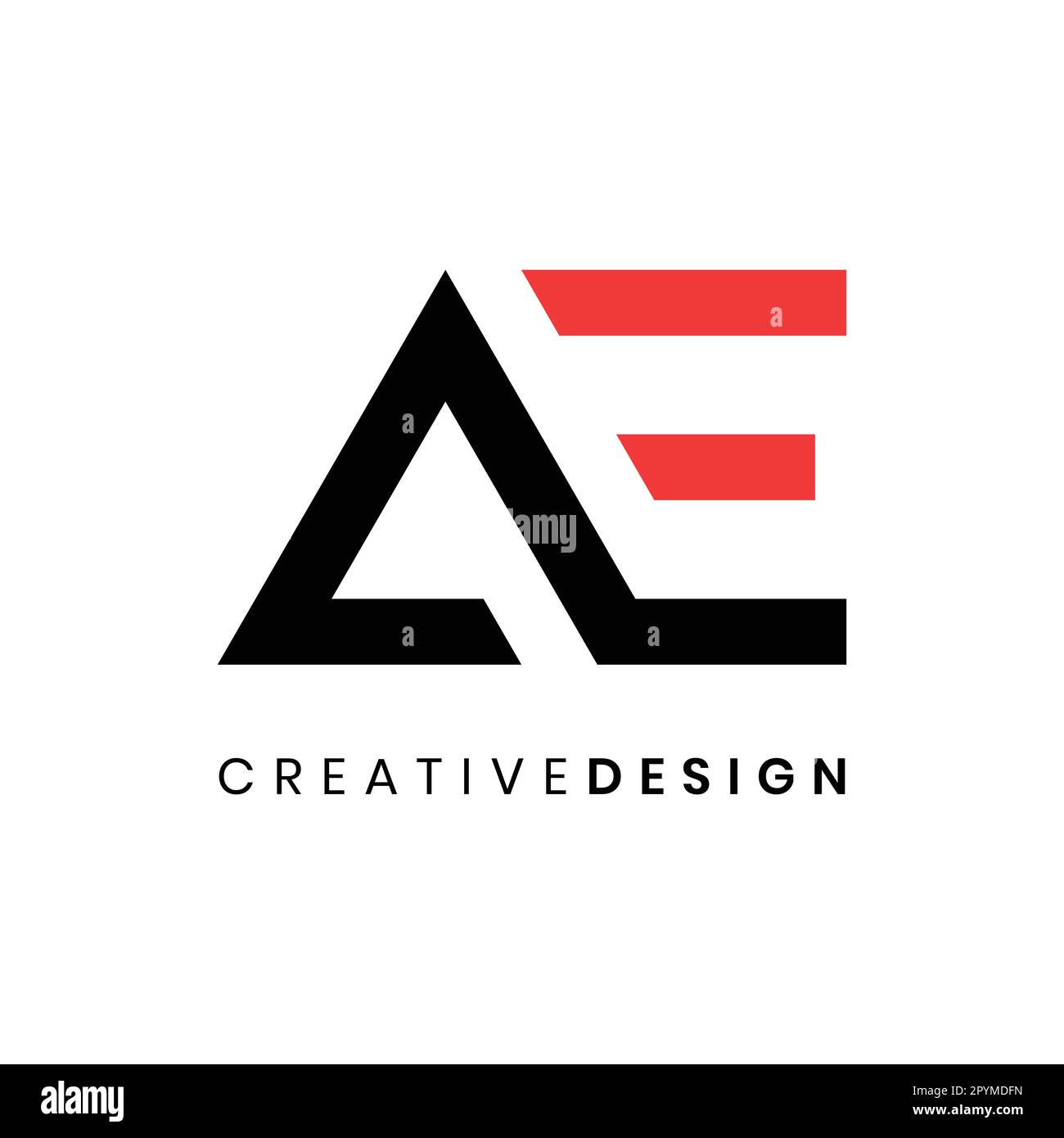 Astratto lettera moderna AE logo disegno vettoriale Illustrazione Vettoriale