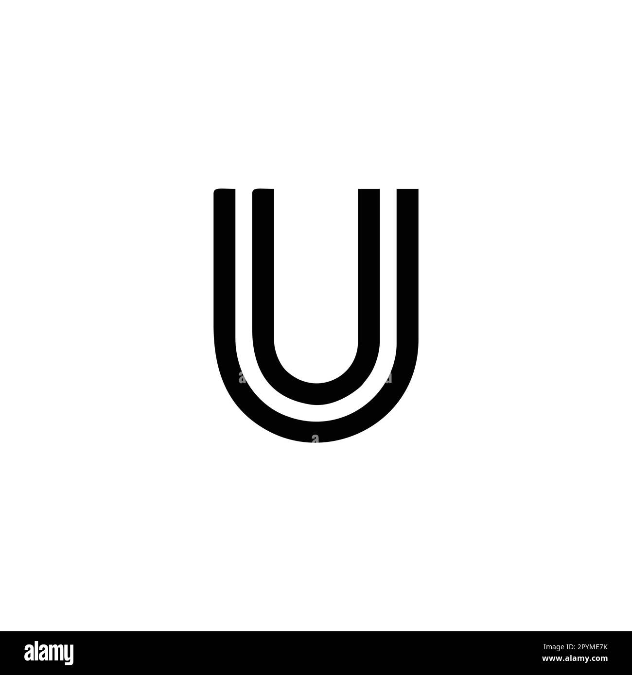 Linee a U, curva simbolo geometrico semplice vettore logo Illustrazione Vettoriale