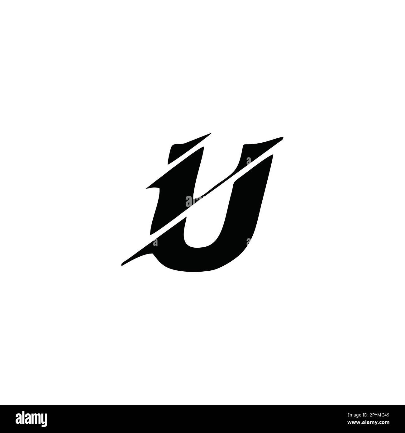 Lettera U illusione simbolo geometrico semplice logo vettore Illustrazione Vettoriale