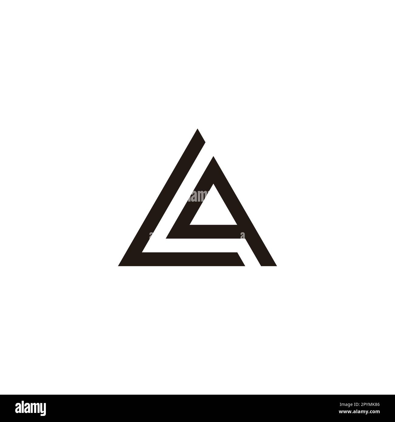 Lettera L e triangolo q simbolo geometrico semplice vettore logo Illustrazione Vettoriale