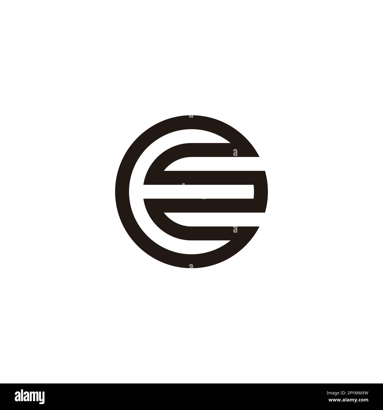 Lettera e in D, simbolo geometrico triangolare semplice vettore logo Illustrazione Vettoriale