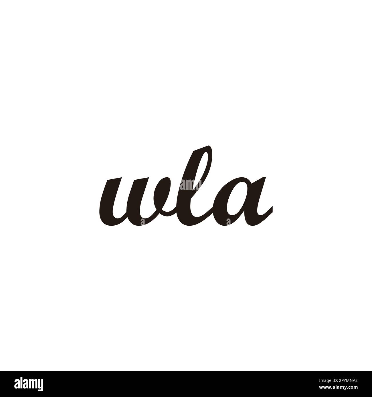 Lettera wla CONNECT simbolo geometrico semplice vettore logo Illustrazione Vettoriale