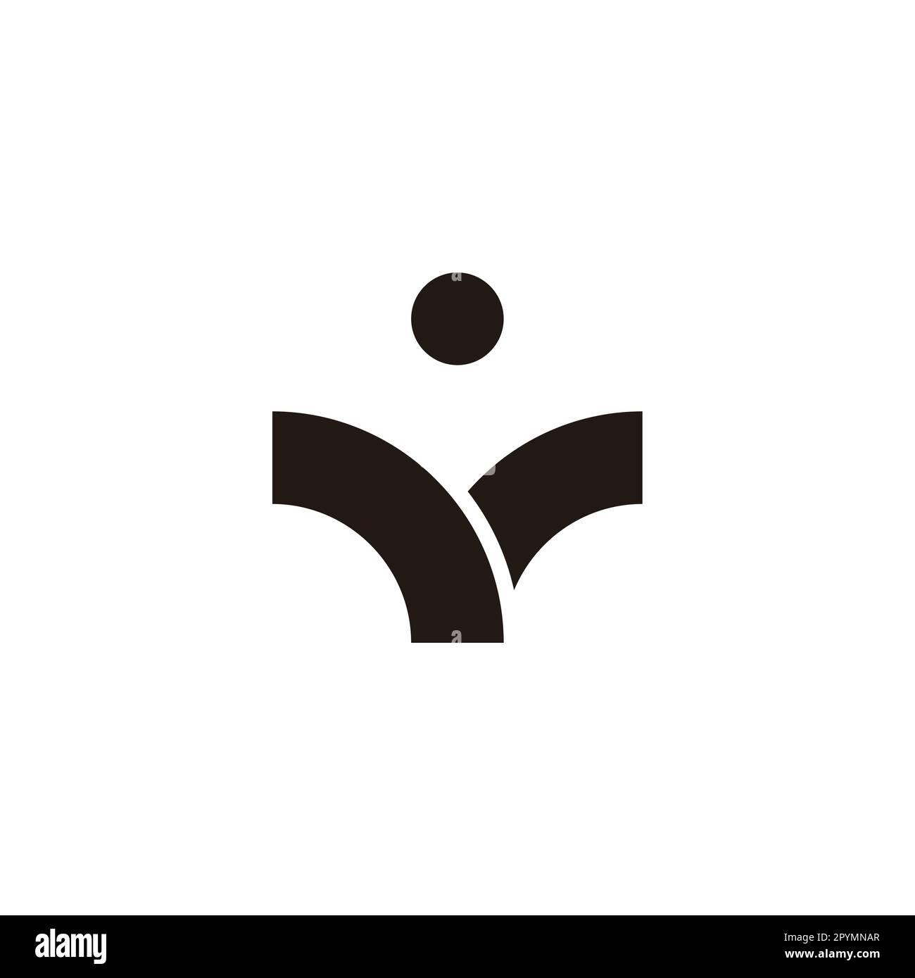 Lettera V persone, salute simbolo geometrico semplice logo vettore Illustrazione Vettoriale